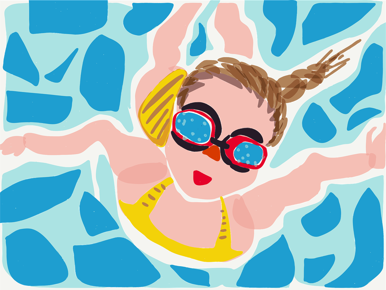 Crianças na piscina